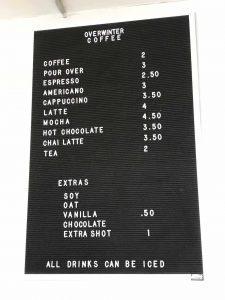 overwinter coffee menu